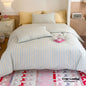 Chloe Pastel Candy Cotton Bedding Set / Purple Plaid