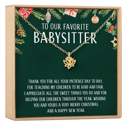 Christmas Gift for Babysitter Lotus Necklace