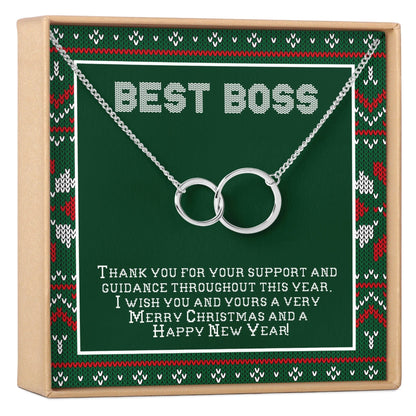 Christmas Gift for Boss Double Circles Necklace