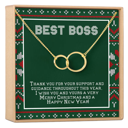 Christmas Gift for Boss Double Circles Necklace