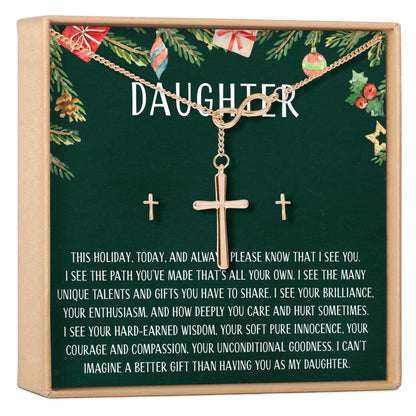 Christmas Gift for Daughter Cross earring and Necklace Set Jewelry Set