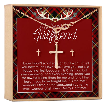 Christmas Gift for Girlfriend Cross earring and Necklace Set Jewelry Set
