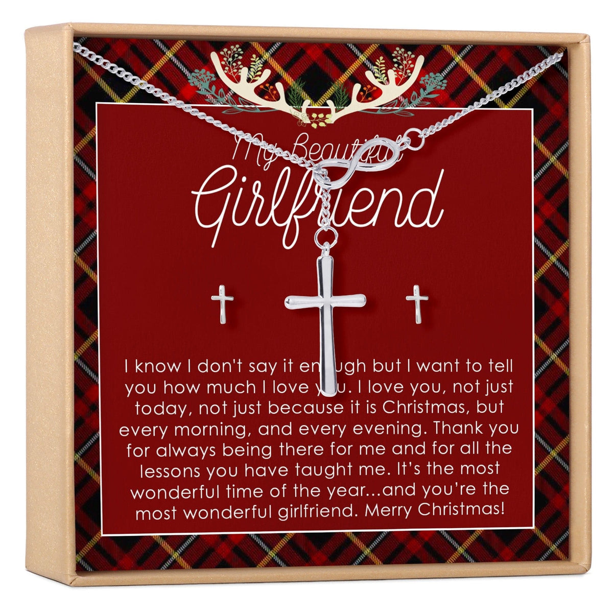 Christmas Gift for Girlfriend Cross earring and Necklace Set Jewelry Set