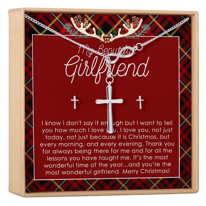Christmas Gift for Girlfriend Cross earring and Necklace Set Jewelry Set