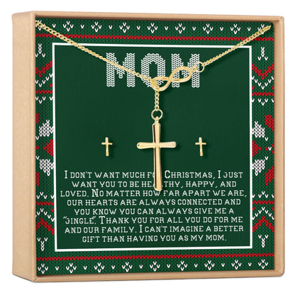 Christmas Gift for Mom Cross earring and Necklace Set Jewelry Set