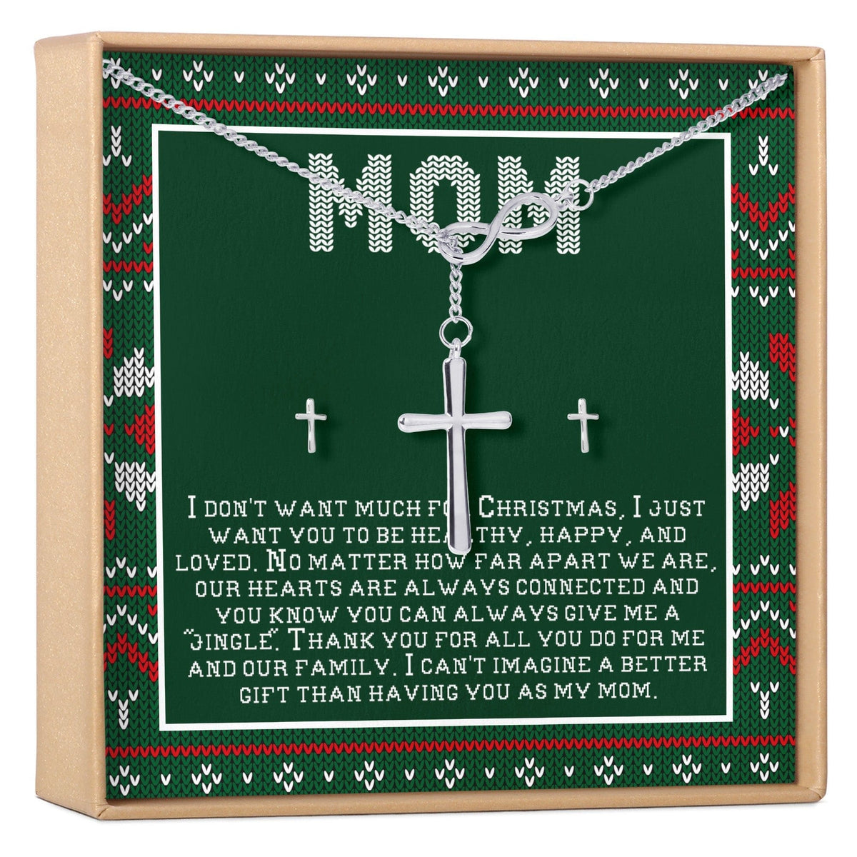 Christmas Gift for Mom Cross earring and Necklace Set Jewelry Set