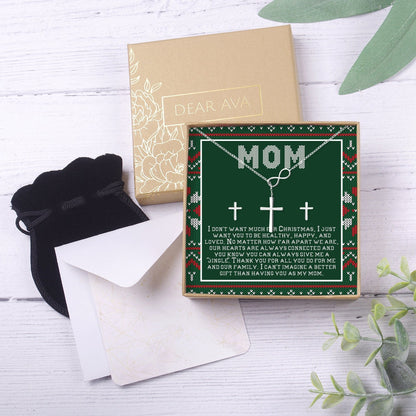 Christmas Gift for Mom Cross earring and Necklace Set Jewelry Set