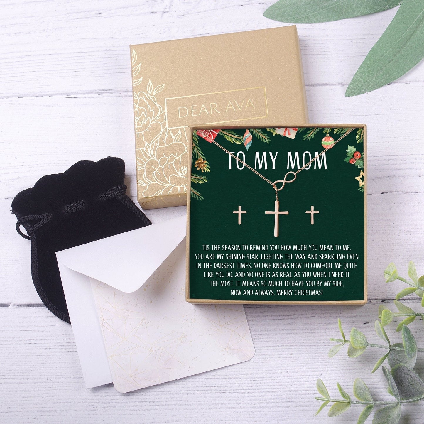 Christmas Gift for Mom Cross earring and Necklace Set Jewelry Set
