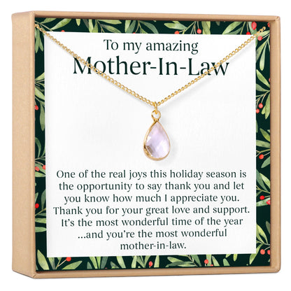 Christmas Gift for Mother in Law Gemstone Necklace