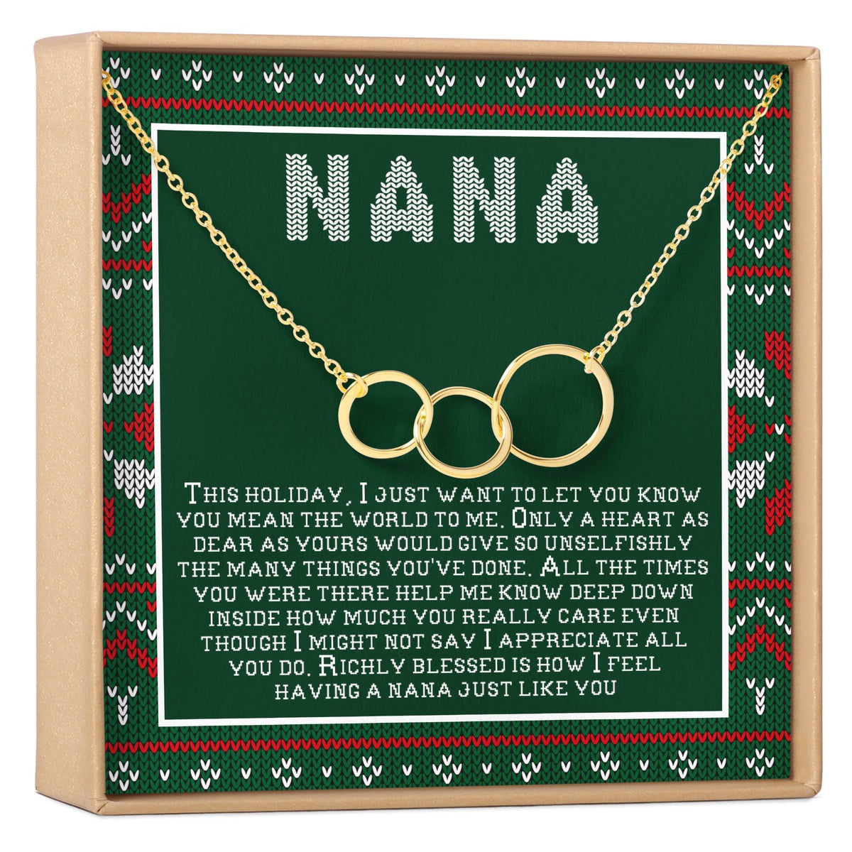 Christmas Gift For Nana Triple Circles Necklace
