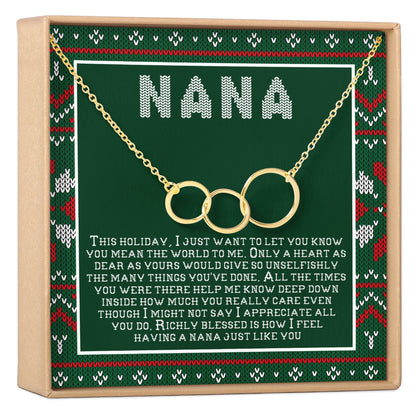 Christmas Gift For Nana Triple Circles Necklace