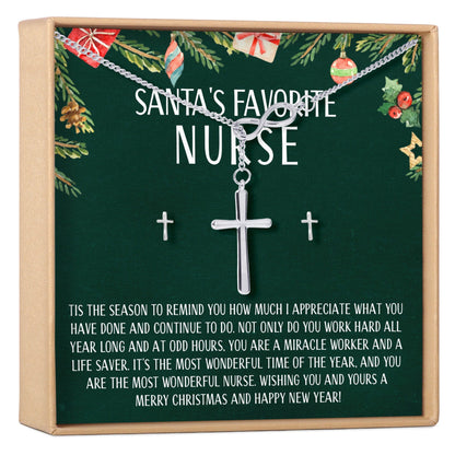Christmas Gift for Nurse Cross earring and Necklace Set Jewelry Set