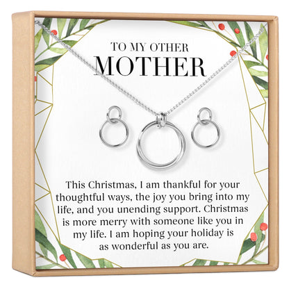 Christmas Gift for Other Mother Linked Circles Earring and Necklace Jewelry Set