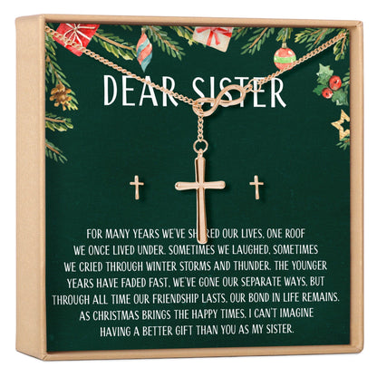 Christmas Gift for Sister Cross earring and Necklace Set Jewelry Set