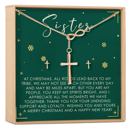 Christmas Gift for Sister Cross earring and Necklace Set Jewelry Set