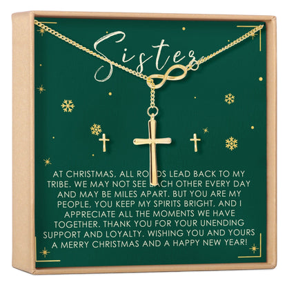 Christmas Gift for Sister Cross earring and Necklace Set Jewelry Set