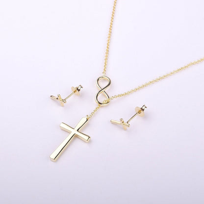 Christmas Gift for Stepdaughter Cross earring and Necklace Set Jewelry Set
