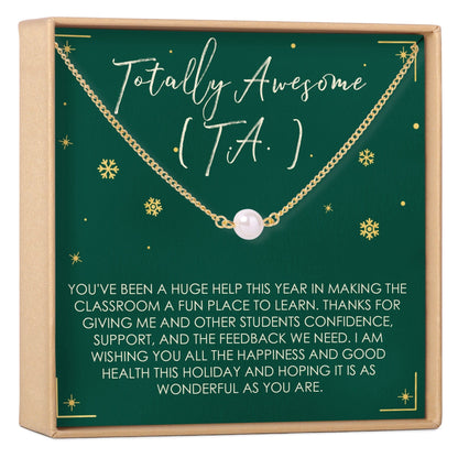 Christmas Gift for Teaching Assistant Pearl Necklace
