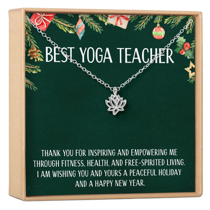 Christmas Gift for Yoga Teacher Lotus Necklace