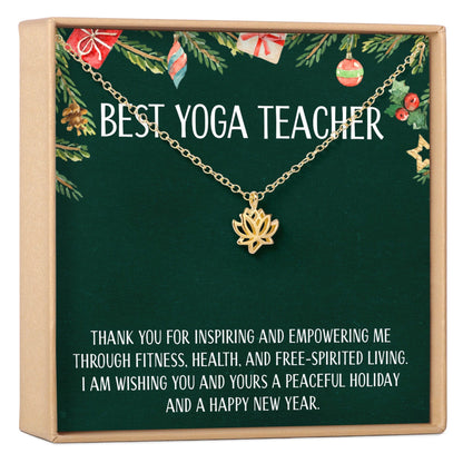 Christmas Gift for Yoga Teacher Lotus Necklace
