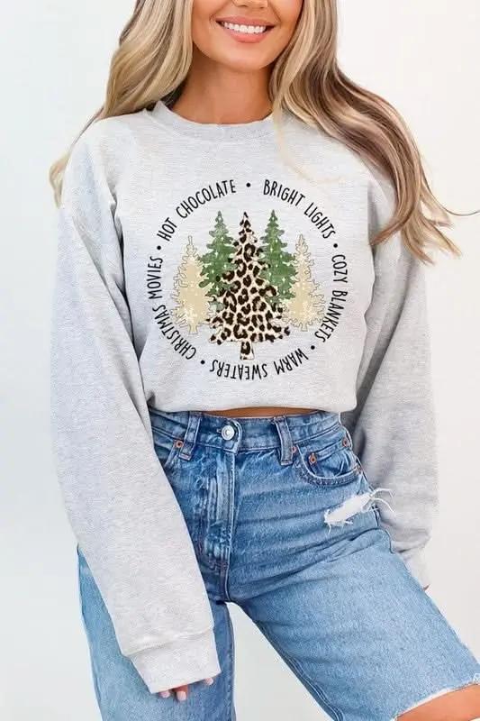 Color Bear Christmas Tree Sweatshirt Unisex Fleece