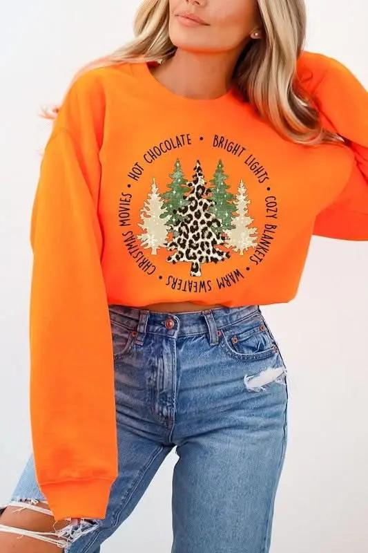 Color Bear Christmas Tree Sweatshirt Unisex Fleece