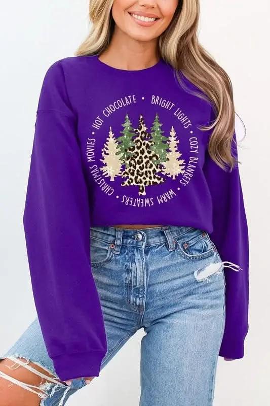 Color Bear Christmas Tree Sweatshirt Unisex Fleece