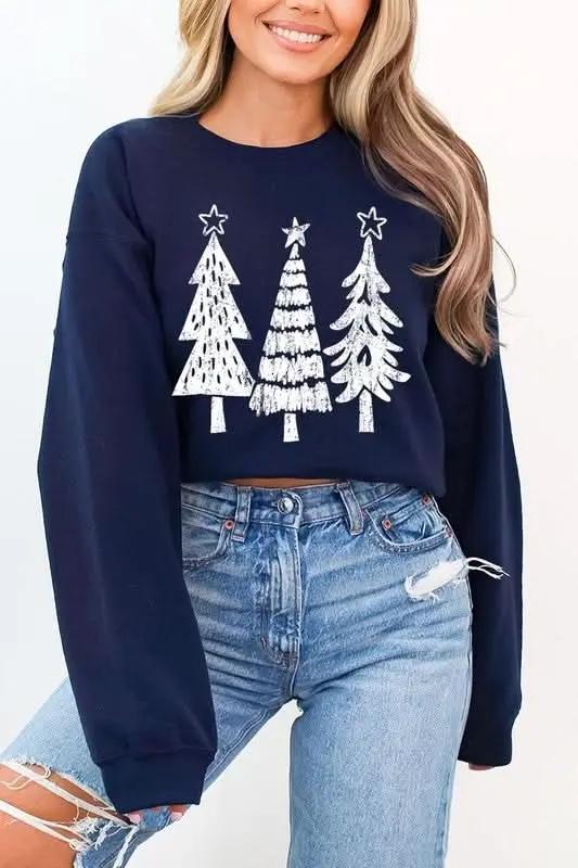 Christmas Tree Fleece Sweatshirt by Color Bear