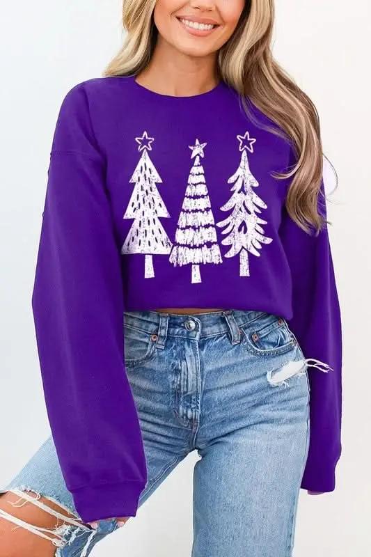 Christmas Tree Fleece Sweatshirt by Color Bear