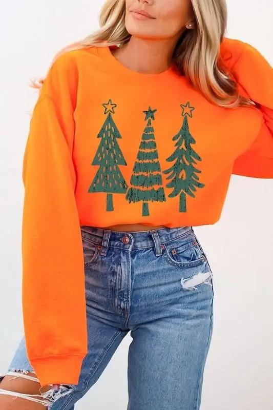 Christmas Tree Fleece Sweatshirt by Color Bear