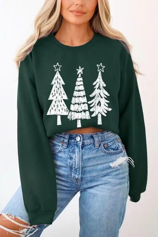 Christmas Tree Fleece Sweatshirt by Color Bear
