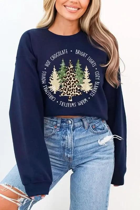 Color Bear Christmas Tree Sweatshirt Unisex Fleece