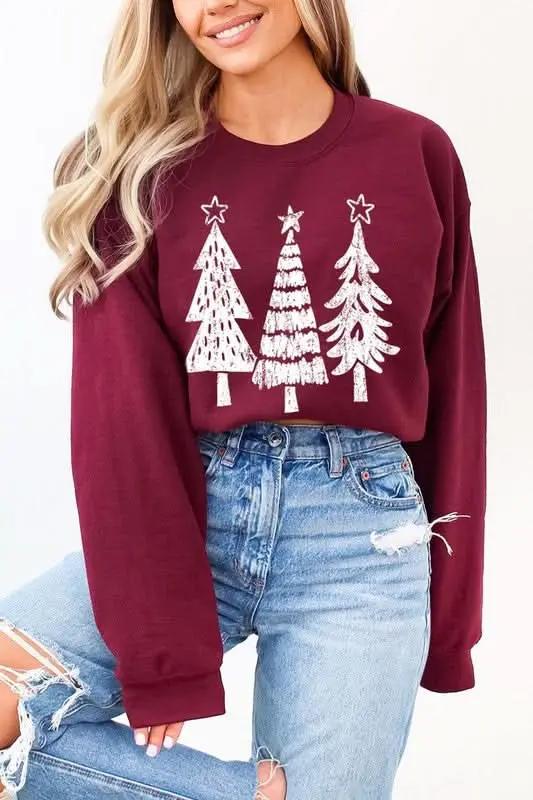 Christmas Tree Fleece Sweatshirt by Color Bear