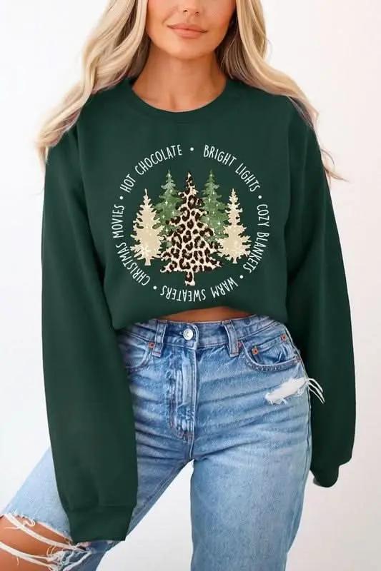 Color Bear Christmas Tree Sweatshirt Unisex Fleece