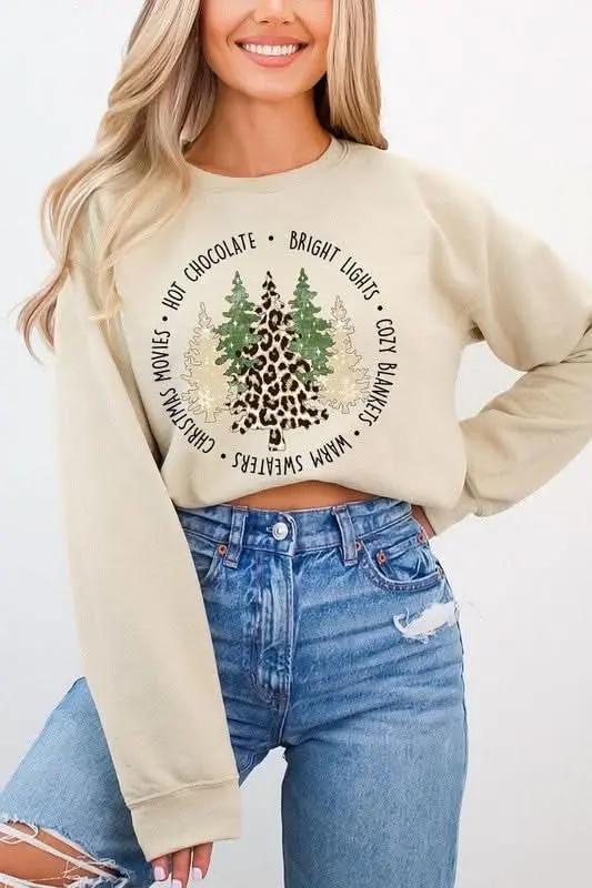 Color Bear Christmas Tree Sweatshirt Unisex Fleece