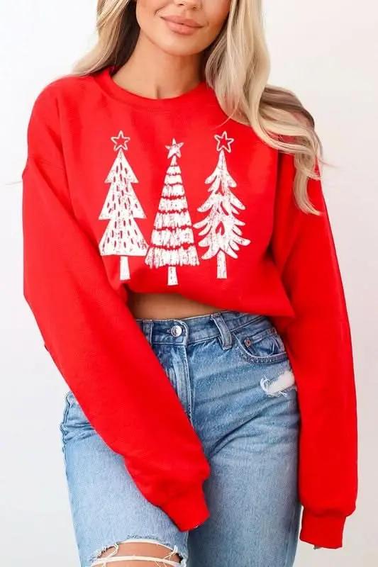 Christmas Tree Fleece Sweatshirt by Color Bear