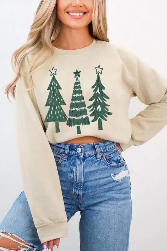 Christmas Tree Fleece Sweatshirt by Color Bear