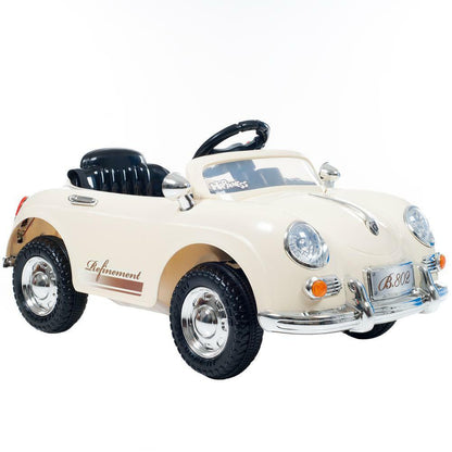 Classic Beige Remote Control Ride On Sports Car for Kids by Lil Rider