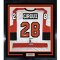 Framed Autographed/Signed Claude Giroux 35x39 Philadelphia White Hockey Jersey JSA COA