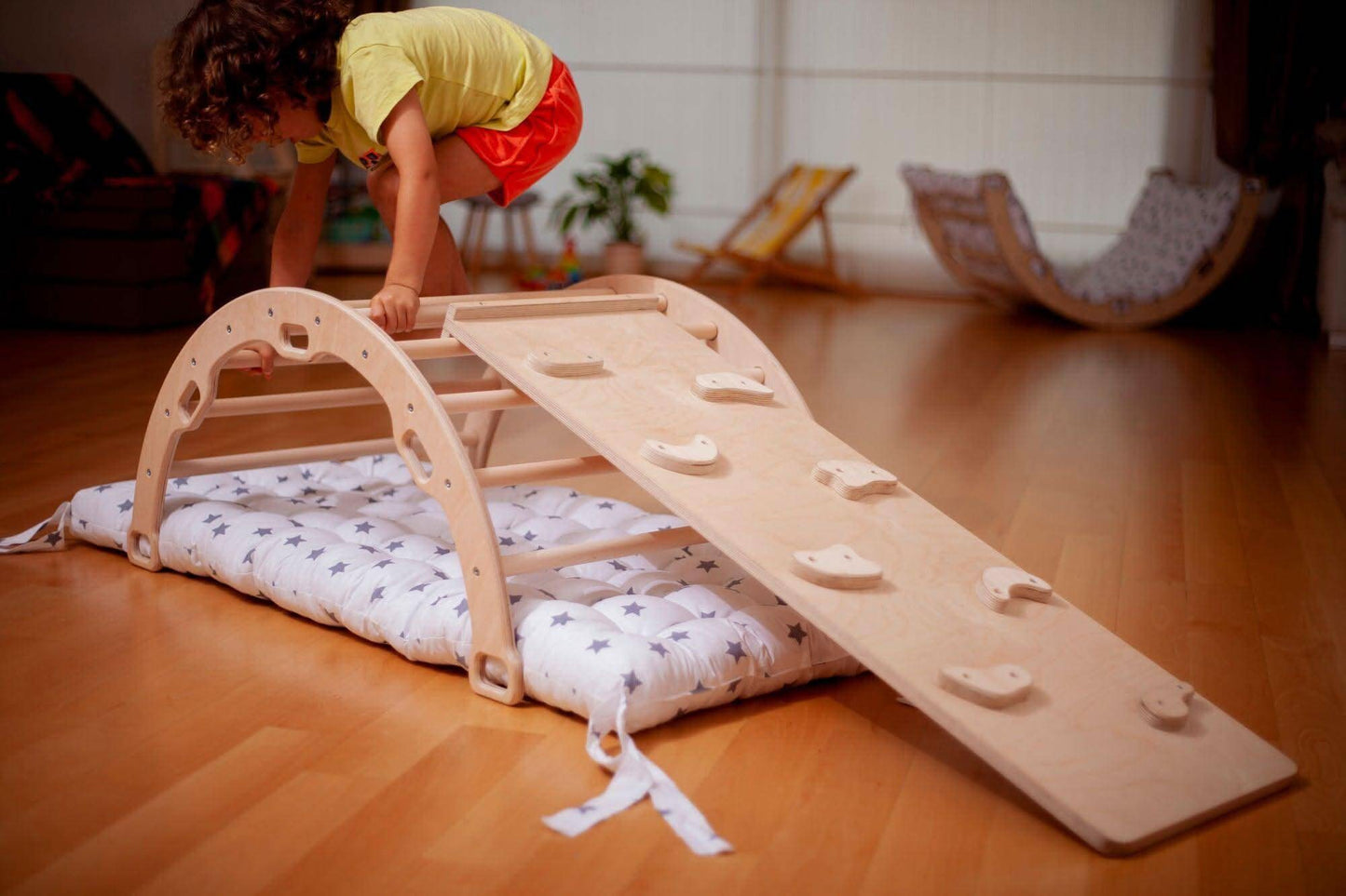 Montessori Climber Set: Arch, Rocker, Ramp, and Pillow