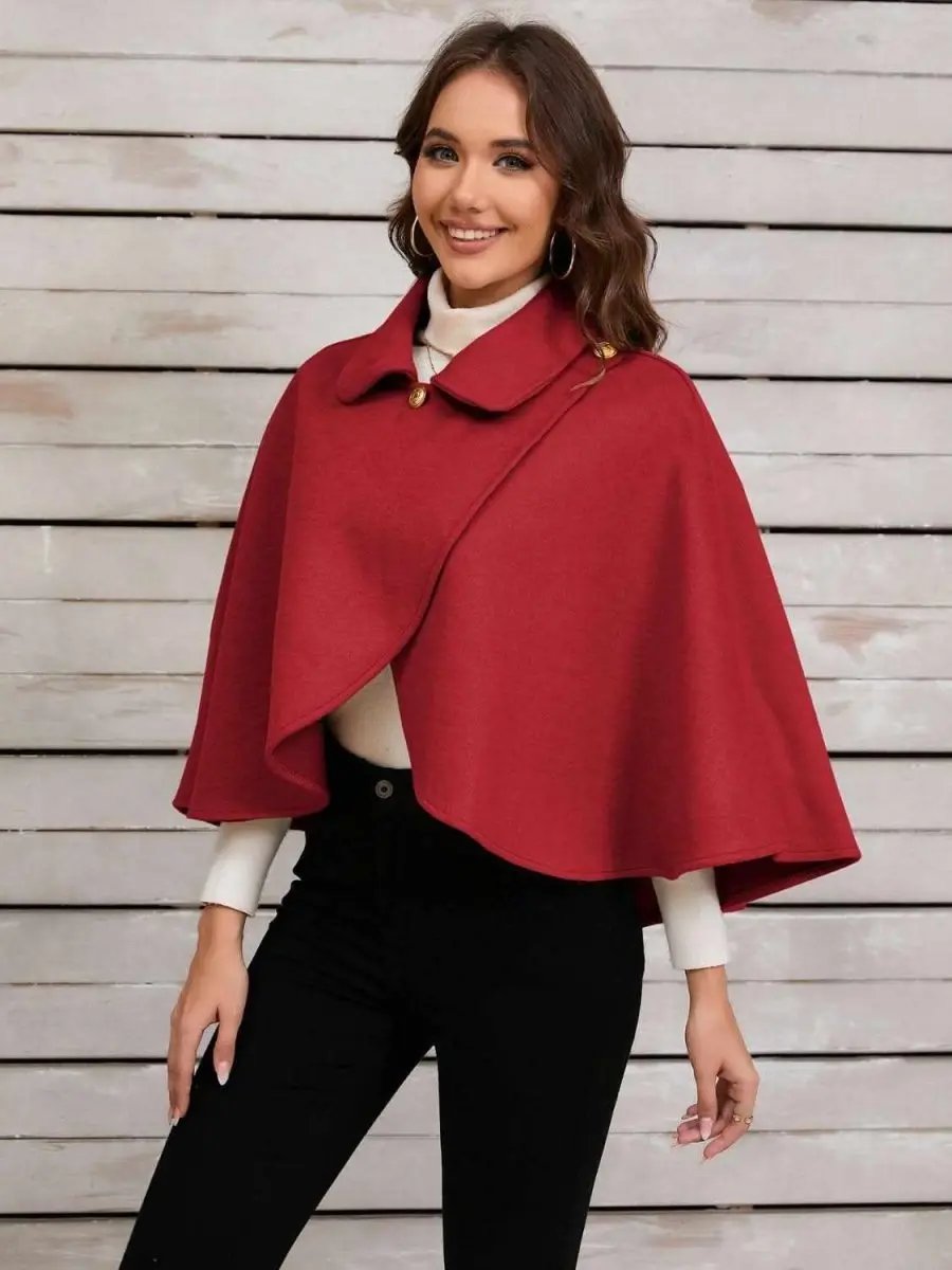 Hats Trendsi Collared Crop Cape Women's Fashion Top - Stylish & Trendy