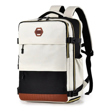 Color Block Multi-Pockets Backpack Bag