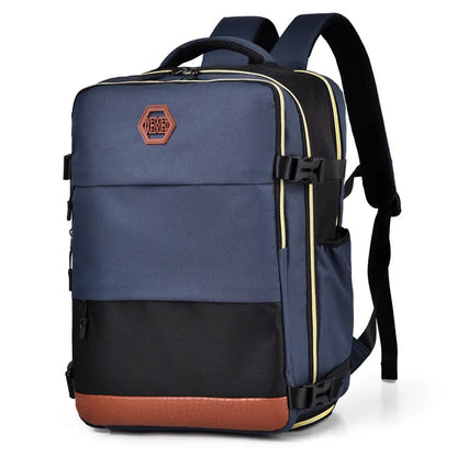 Color Block Multi-Pockets Backpack Bag