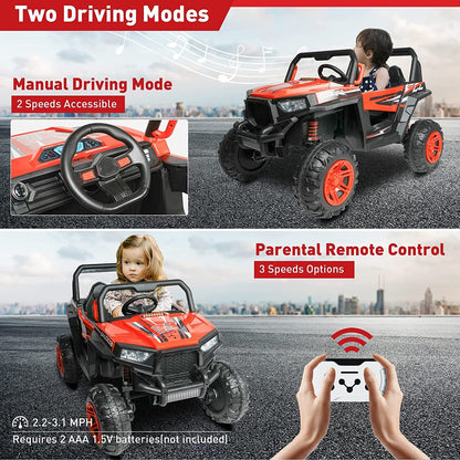 COLOR TREE 12V Electric Ride-On Truck with RC Control, Music & Lights - Perfect Gift for Kids