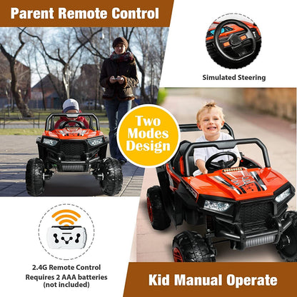COLOR TREE 12V Electric Ride-On Truck with RC Control, Music & Lights - Perfect Gift for Kids