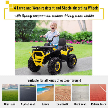 COLOR TREE 12V Kids Electric Quad ATV with Music Player - Supports up to 110lbs