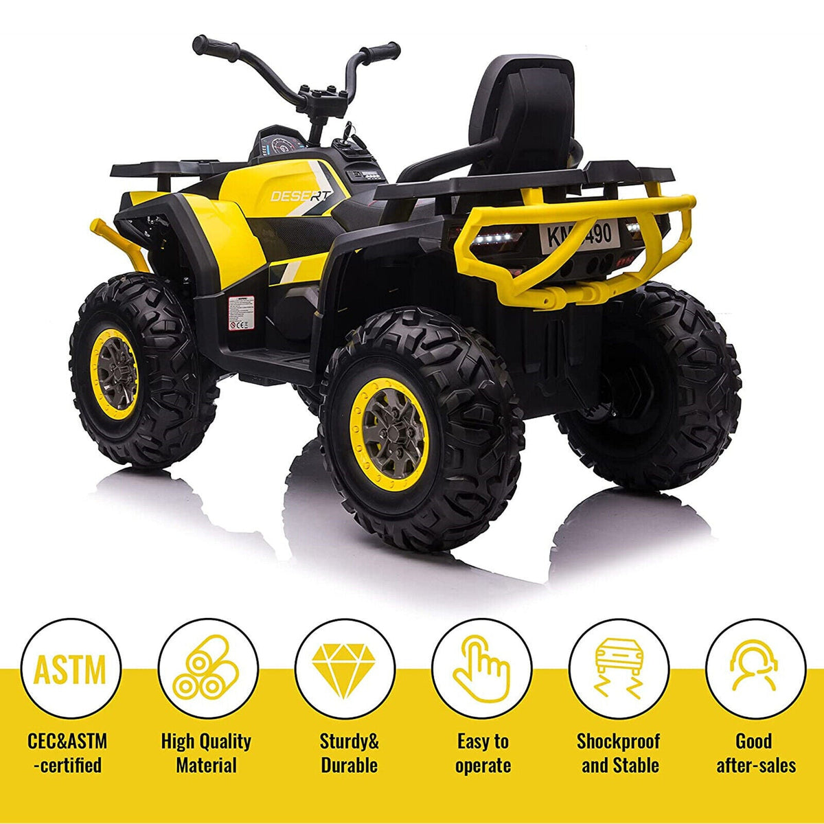 COLOR TREE 12V Kids Electric Quad ATV with Music Player - Supports up to 110lbs