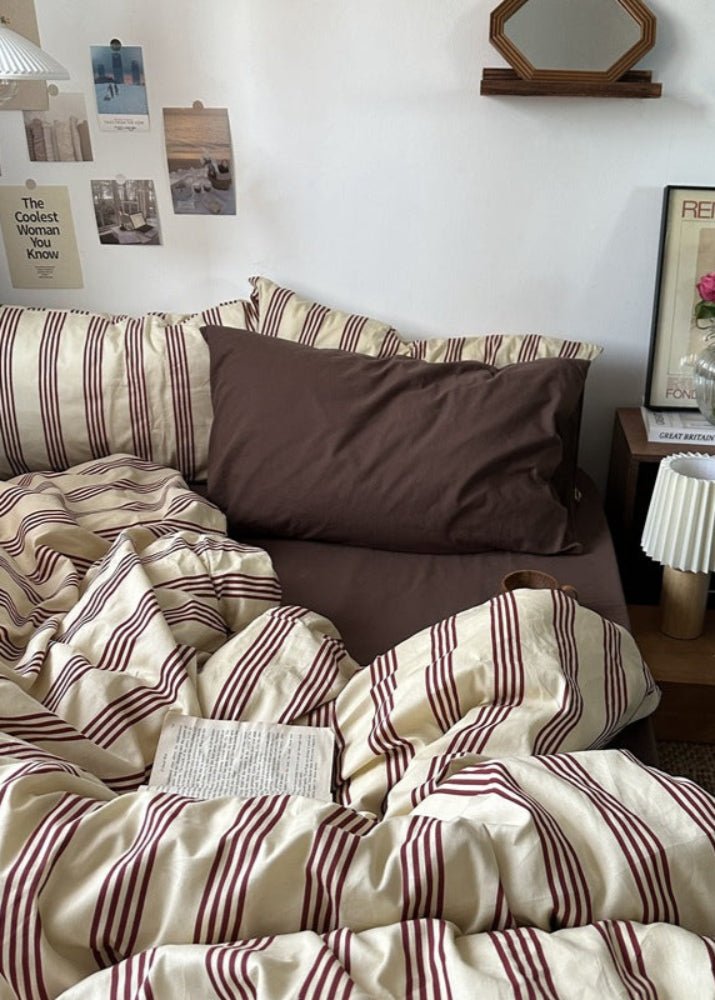 Liam Striped Bedding Set / Beige