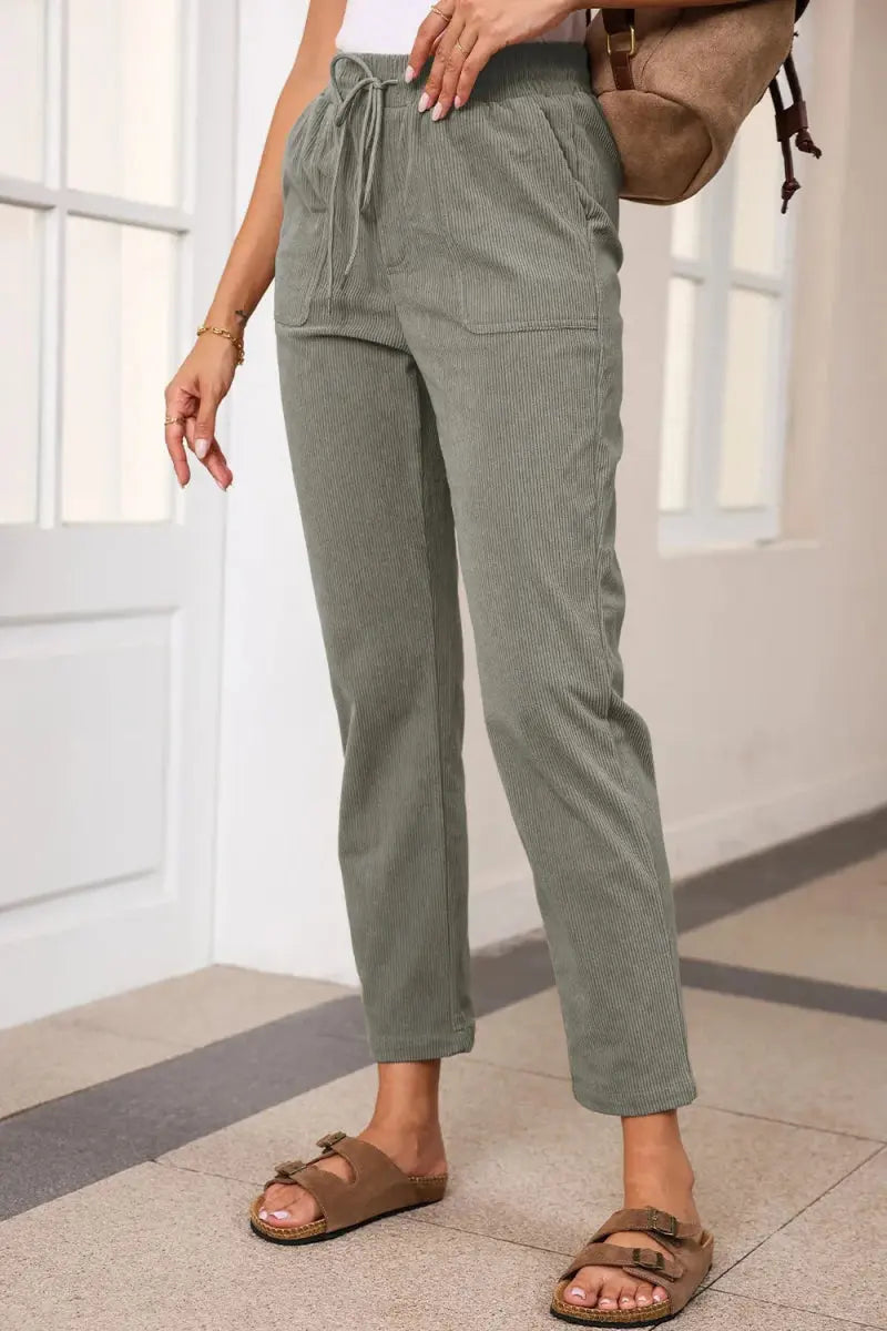 Trendsi Drawstring Pants Women's Casual Everyday Straight Leg with Pockets