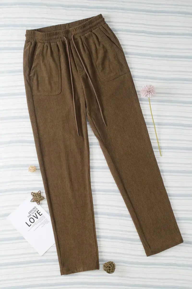 Trendsi Drawstring Pants Women's Casual Everyday Straight Leg with Pockets